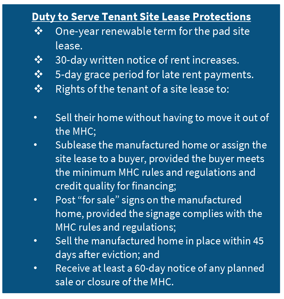 Duty to Serve Tenant Site Lease Protections