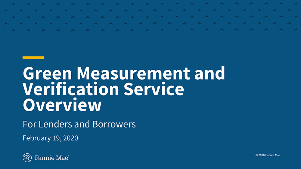 Green Measurement And Verification Service Fannie Mae Multifamily