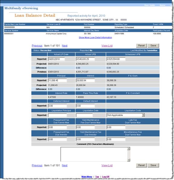 Understanding the Loan Balance Detail Screen Fannie Mae Multifamily