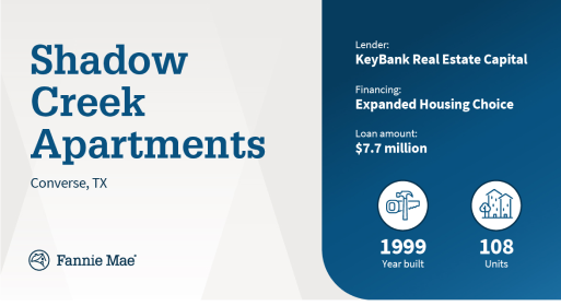 Case study graphic for Shadow Creek Apartments
