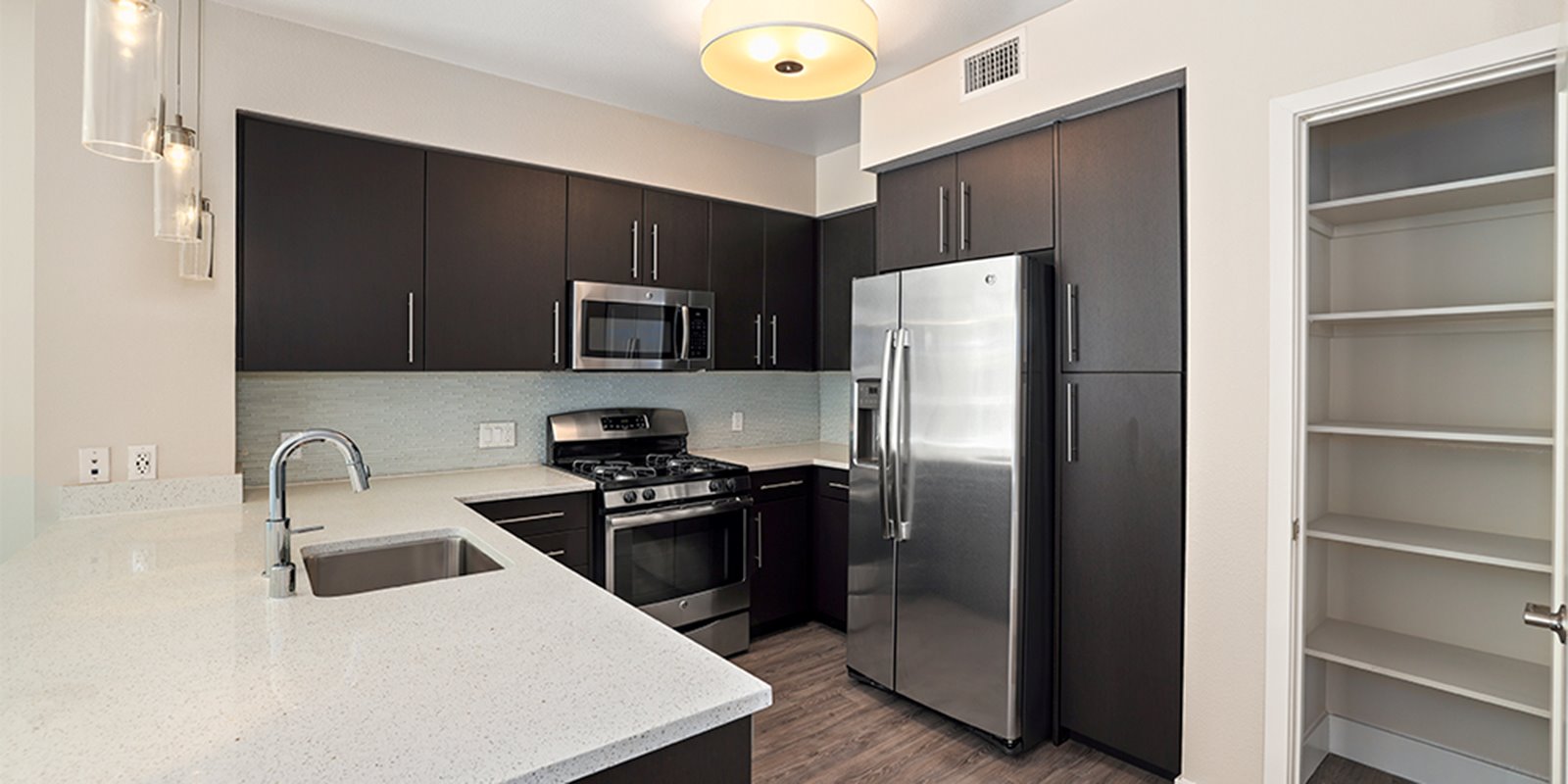 Kitchen counter and appliances