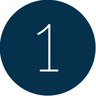 Number 1 inside a blue circle