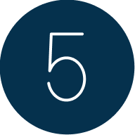 Number 5 inside a blue circle