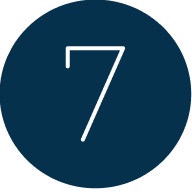 Number 7 inside a blue circle