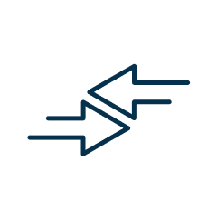 Icon with 2 arrows pointing toward each other