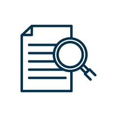 Icon - document with magnifying glass over it