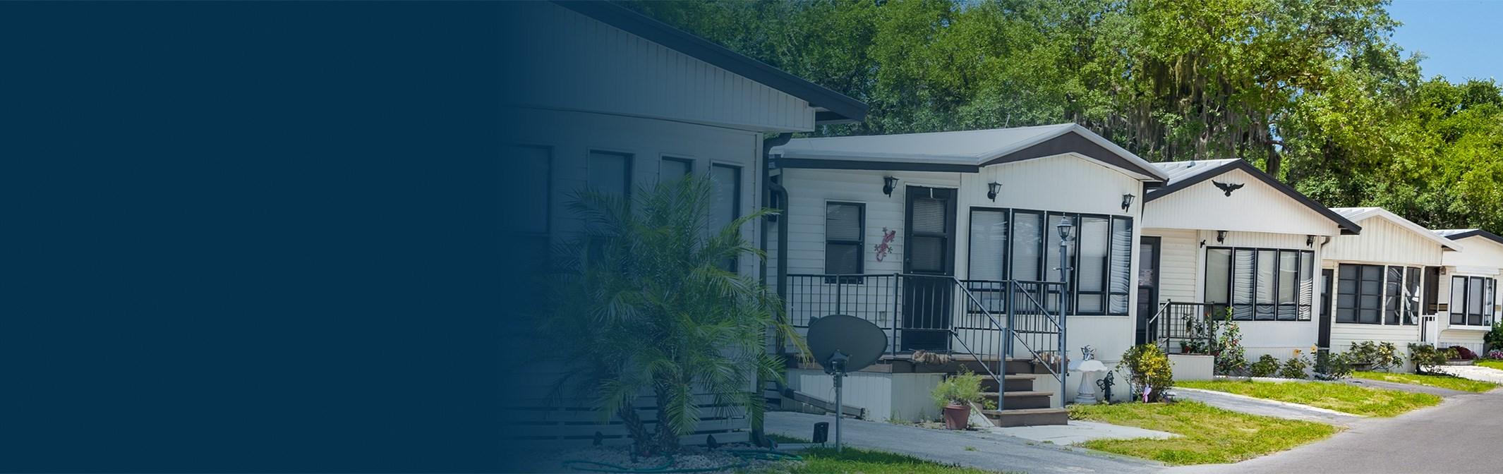 Row of white houses on a street