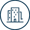 Icon - building in circle